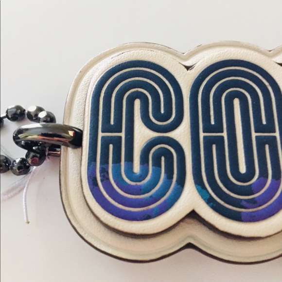 Coach Keychain FOB Bag Charm Signature Large 4” Retro Neon Sign Coach Hangtag - Picture 4 of 8